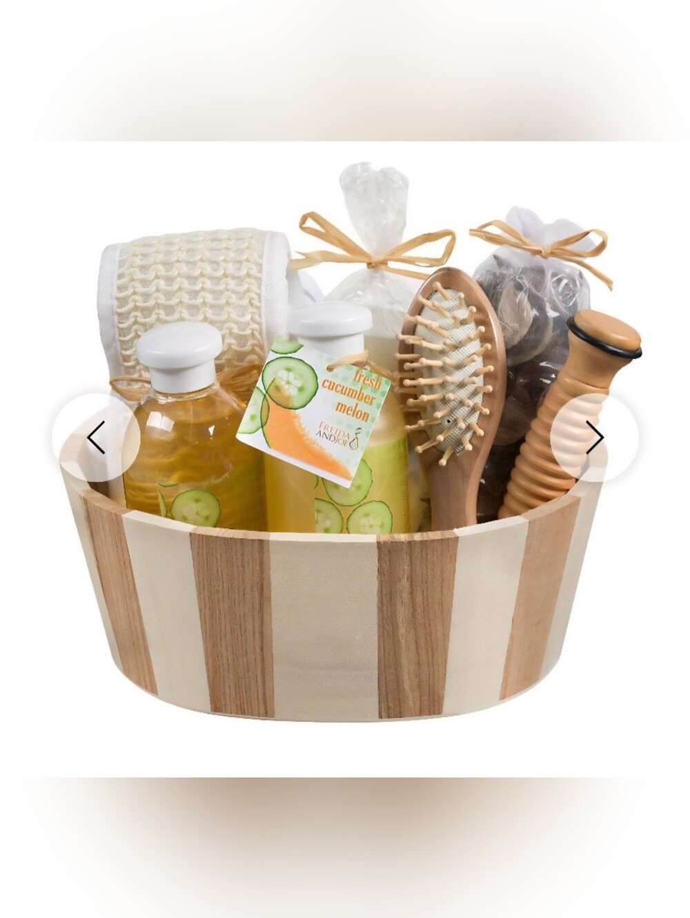 Freida and Joe Cucumber Melon Wooden Massage and Reflexology Kit At-Home Spa